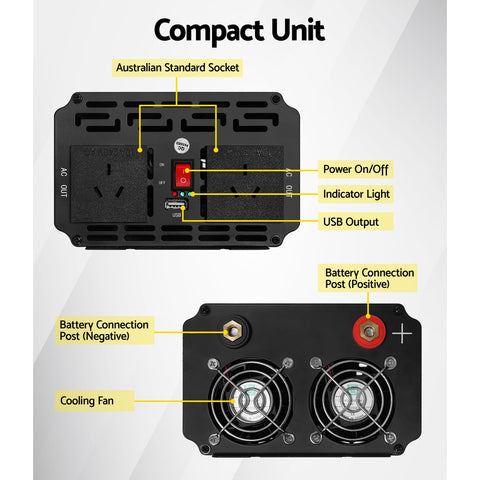 Giantz 1500W Puresine Wave DC-AC Power Inverter