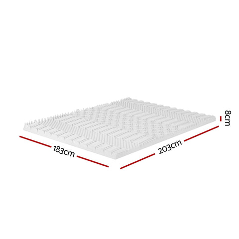 Giselle Bedding Memory Foam Mattress Topper 7-Zone Airflow Pad 8cm King White