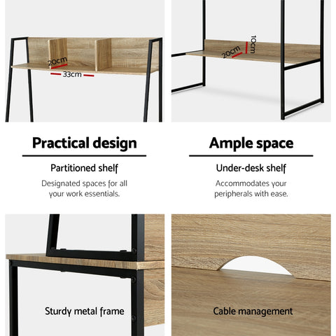 Artiss Computer Desk Office Desks Study Table Workstation Bookshelf Storage