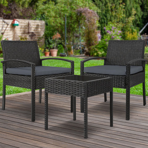 Gardeon 3-piece Outdoor Set - Black