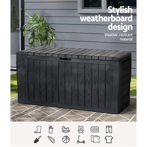 Gardeon Outdoor Storage Box 220L Lockable Garden Deck Toy Shed Tool Organiser