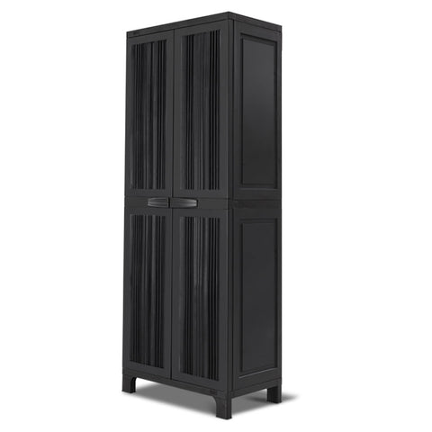 Gardeon Outdoor Storage Cabinet Lockable Tall Garden Sheds Garage Adjustable Black 173CM