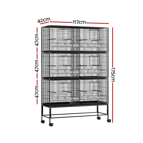 i.Pet Bird Cage Large Aviary Cages Galvanised Parrot Stand Alone Wheels 175cm