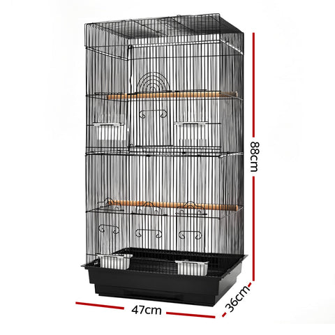 i.Pet Medium Bird Cage with Perch - Black