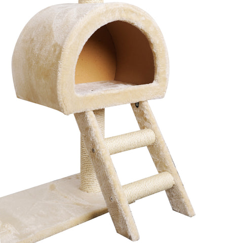 i.Pet Cat Tree Trees Scratching Post Scratcher Condo Tower House Bed Beige 100cm