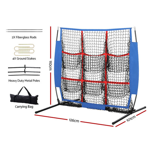 Everfit 9 Pockets Pitching Net Baseball Football Target Net Softball Pitcher