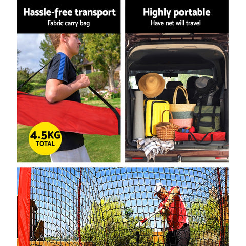 Everfit Portable Baseball Training Net Stand Softball Practice Sports Tennis