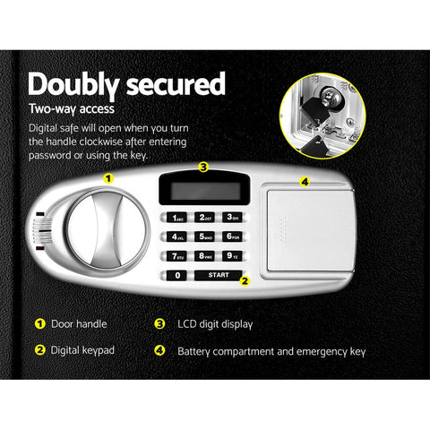 UL-TECH Electronic Safe Digital Security Box Double Door LCD Display