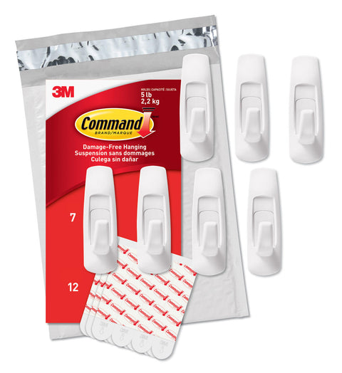 Command Large Utility Value Pack, 7 Hooks and 12 Strips, GP003-7NA