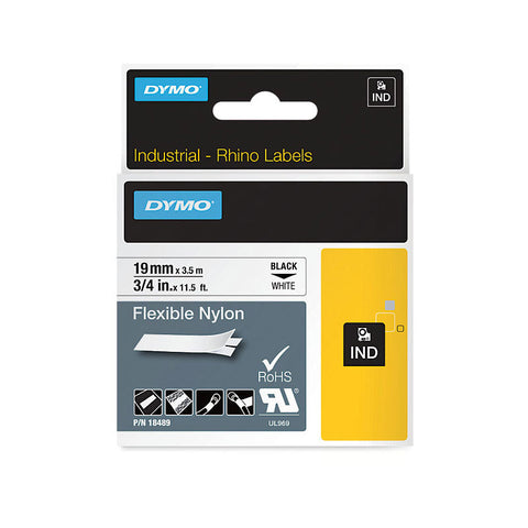 DYMO Rhino Ny Label 19mm Black/White