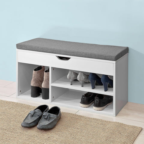 Padded Shoe Bench Lift Up Storage