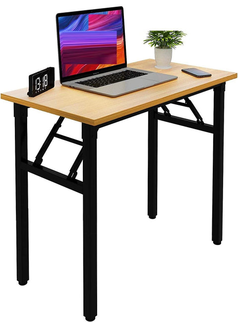 Sturdy and Heavy Duty Foldable Office Computer Desk (Teak, 80cm)