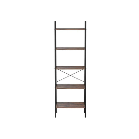 5 Tiers A-shaped Ladder Storage Shelf, Rustic, Brown