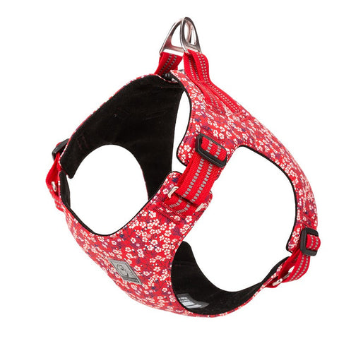 Floral Doggy Harness Red S