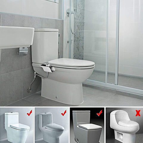 Toilet Bidet Seat Dual Nozzles Bidet Non Electric Toilet Water Sprayer Bathroom