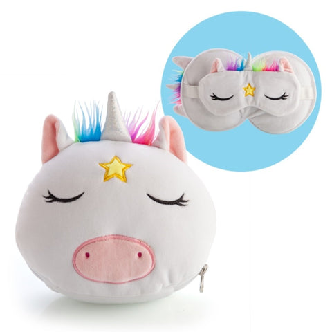 Smoosho's Pals Travel Unicorn Mask & Pillow