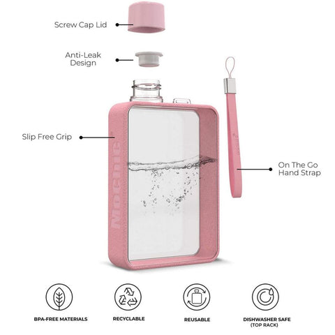 A5 Flat Water Bottle for Warm Drink ( Pink )