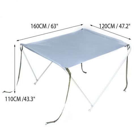 White Boat Foldable Anti-UV Tent Sunshade Awning Bimini Top Canopy Cover