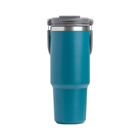 750ML Blue Stainless Steel Travel Mug with Leak-proof 2-in-1 Straw and Sip Lid, Vacuum Insulated Coffee Mug for Car, Office, Perfect Gifts, Keeps Liquids Hot or Cold