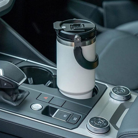 750ML White Stainless Steel Travel Mug with Leak-proof 2-in-1 Straw and Sip Lid, Vacuum Insulated Coffee Mug for Car, Office, Perfect Gifts, Keeps Liquids Hot or Cold