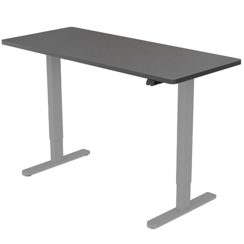 FORTIA Sit Stand Standing Desk, 120x60cm, 72-118cm Height Adjustable, 70kg Load, Black/Silver Frame