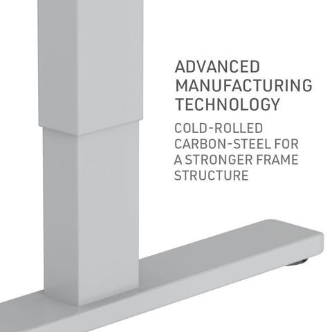 FORTIA Sit Stand Standing Desk, 140x60cm, 72-118cm Height Adjustable, 70kg Load, Black/Silver Frame