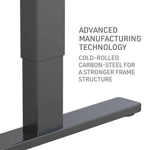 FORTIA Sit Stand Standing Desk, 120x60cm, 72-118cm Height Adjustable, 70kg Load, Walnut style/Black Frame