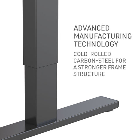 FORTIA Sit Stand Standing Desk, 120x60cm, 72-118cm Height Adjustable, 70kg Load, White Oak style/Black Frame