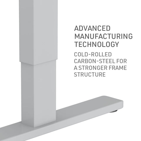 FORTIA Sit Stand Standing Desk, 120x60cm, 72-118cm Height Adjustable, 70kg Load, White Oak style/Silver Frame