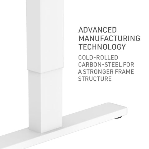 FORTIA Sit Stand Standing Desk, 120x60cm, 72-118cm Height Adjustable, 70kg Load, White Oak style/White Frame