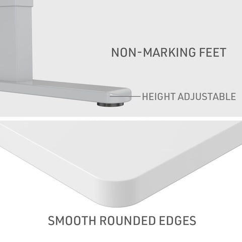 FORTIA Sit Stand Standing Desk, 120x60cm, 72-118cm Height Adjustable, 70kg Load, White/Silver Frame