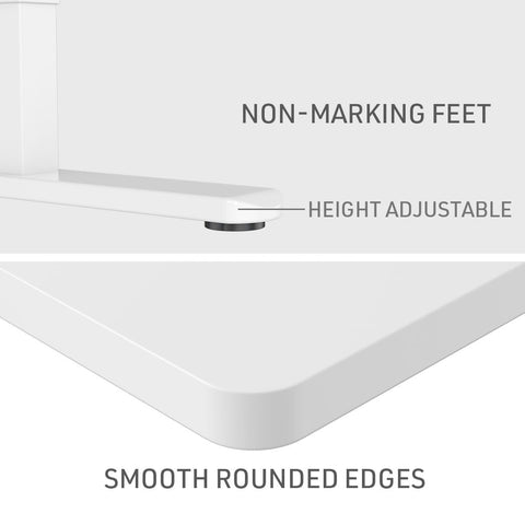 FORTIA Sit Stand Standing Desk, 140x60cm, 72-118cm Height Adjustable, 70kg Load, White/White Frame