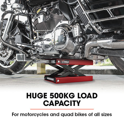 T-REX 500kg Motorcycle Scissor Jack Lift Stand for Motorbike Quad Bike