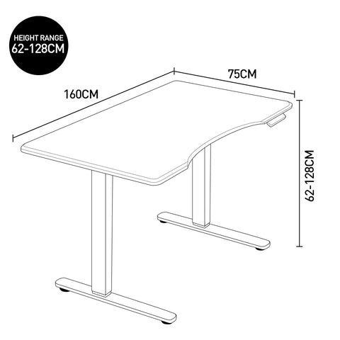 FORTIA Standing Desk Electric Dual Motor Adjustable Sit Stand 160x75cm, White/Black