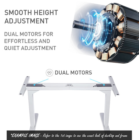 FORTIA Standing Desk, 150x70cm, 62-128cm Height, 2 Motors, 120KG Load, Walnut/Silver