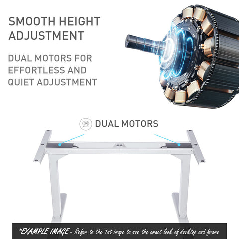 FORTIA Standing Desk, 160x75cm, 62-128cm Height, 2 Motors, 120KG Load, Walnut/Silver