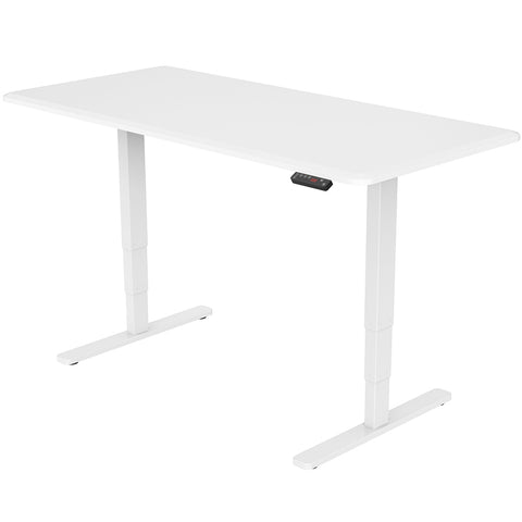 FORTIA Standing Desk Electric Dual Motor Adjustable Sit Stand 120KG Load, White/White Frame