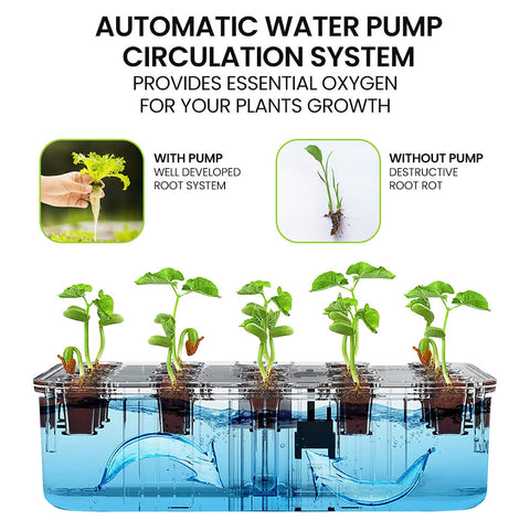 PLANTCRAFT 20 Pod Indoor Hydroponic Growing System, with Water Level Window & Pump