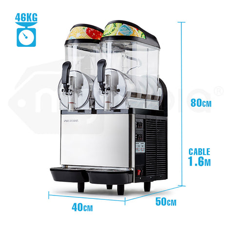 POLYCOOL 24L Slushie Machine 2 x 12L Commercial Granita Slush Maker Slurpee Slushy Juice