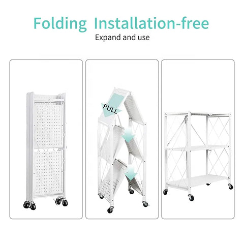 EKKIO Foldable Storage Shelf 3 Tier (White)