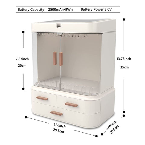 GOMINIMO LED Makeup Organizer with LED Makeup Mirror (White) GO-MO-100-AJ