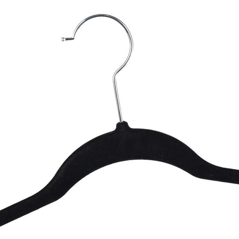 GOMINIMO 30 Pack of Non-Slip Velvet Suit Hangers with Tie Organisers (Black) GO-VH-100-SH