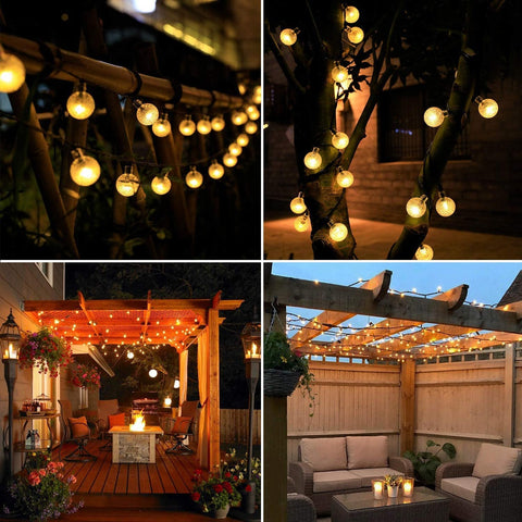 NOVEDEN 100 Light Bulb Solar String Light (Warm Light)