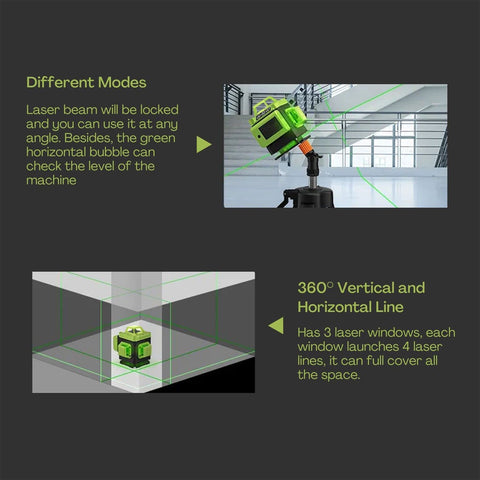 RYNOMATE Laser Level Green Light 16 Lines RNM-LL-100-LL