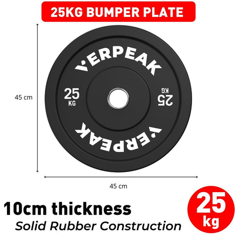 VERPEAK Black Bumper Weight Plates-Olympic (10kgx2) VP-WP-101-FP / VP-WP-101-LX