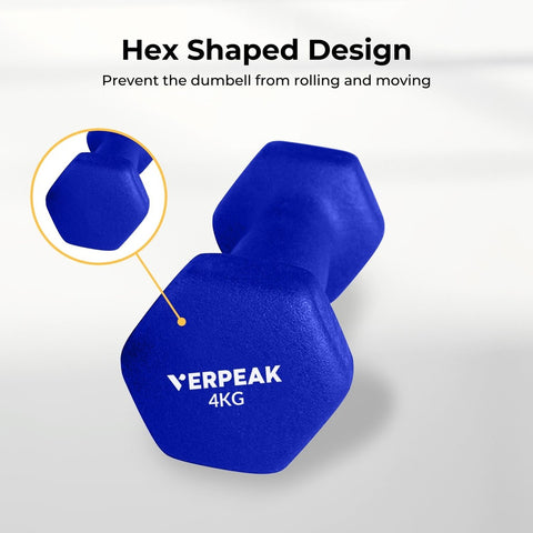 Verpeak Neoprene Dumbbell 4kg x 2 Blue VP-DB-137-AC