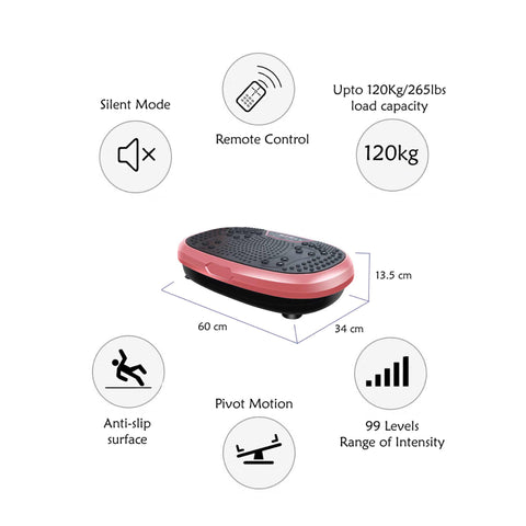 Pink Mini Vibration Platform - Magnet Therapy Vibrating Machine Exercise Plate