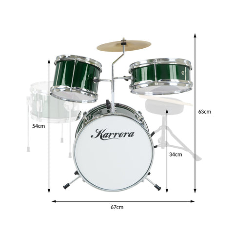 Karrera Children's 4pc Drumkit - Green