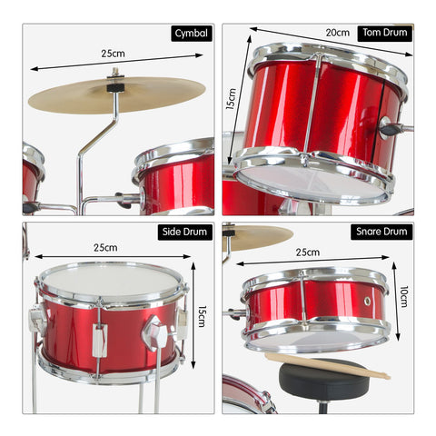 Karrera Children's 4pc Drum Kit - Red