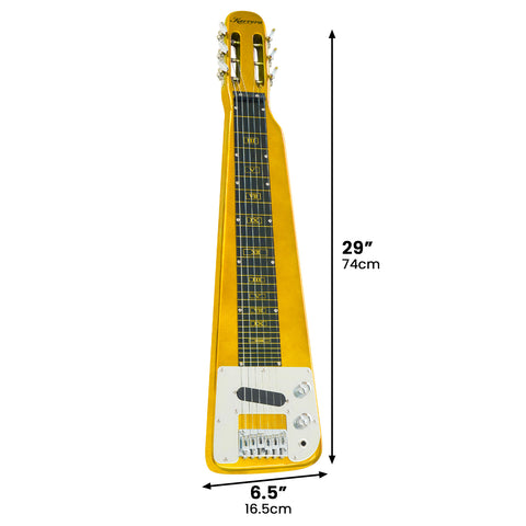 Karrera 29in 6-String Lap Steel Hawaiian Guitar - Metallic Gold